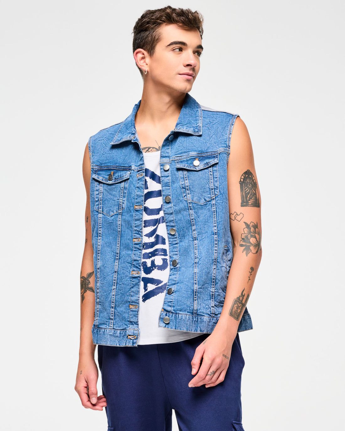 Blue Jean Long Denim Vest