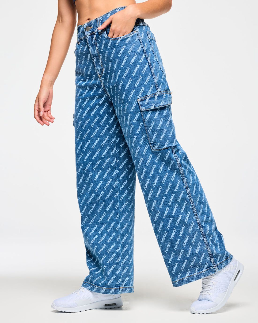 Blue Jean Baggy Denim Cargo Pants