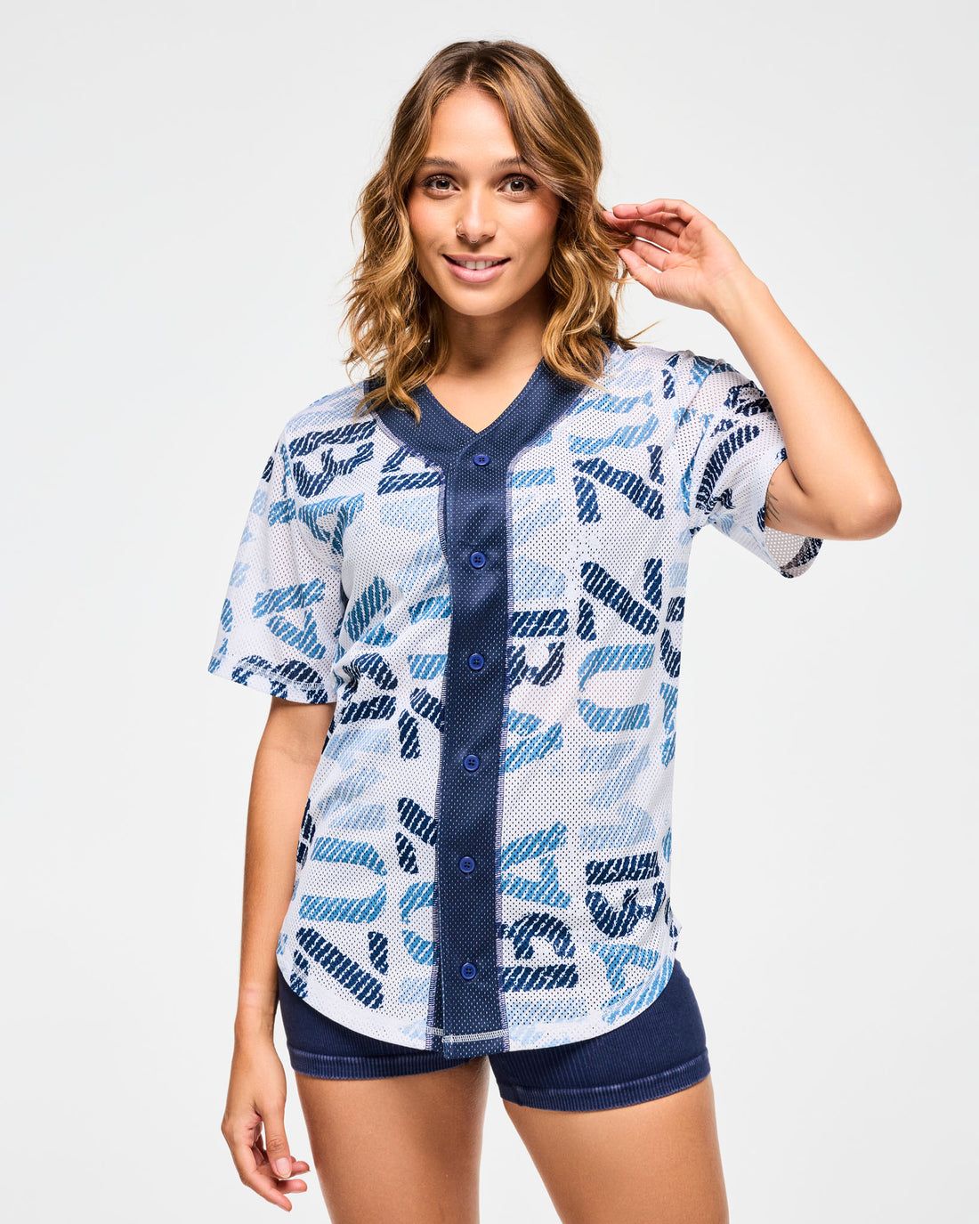 Blue Jean Baseball Button-Up Jersey