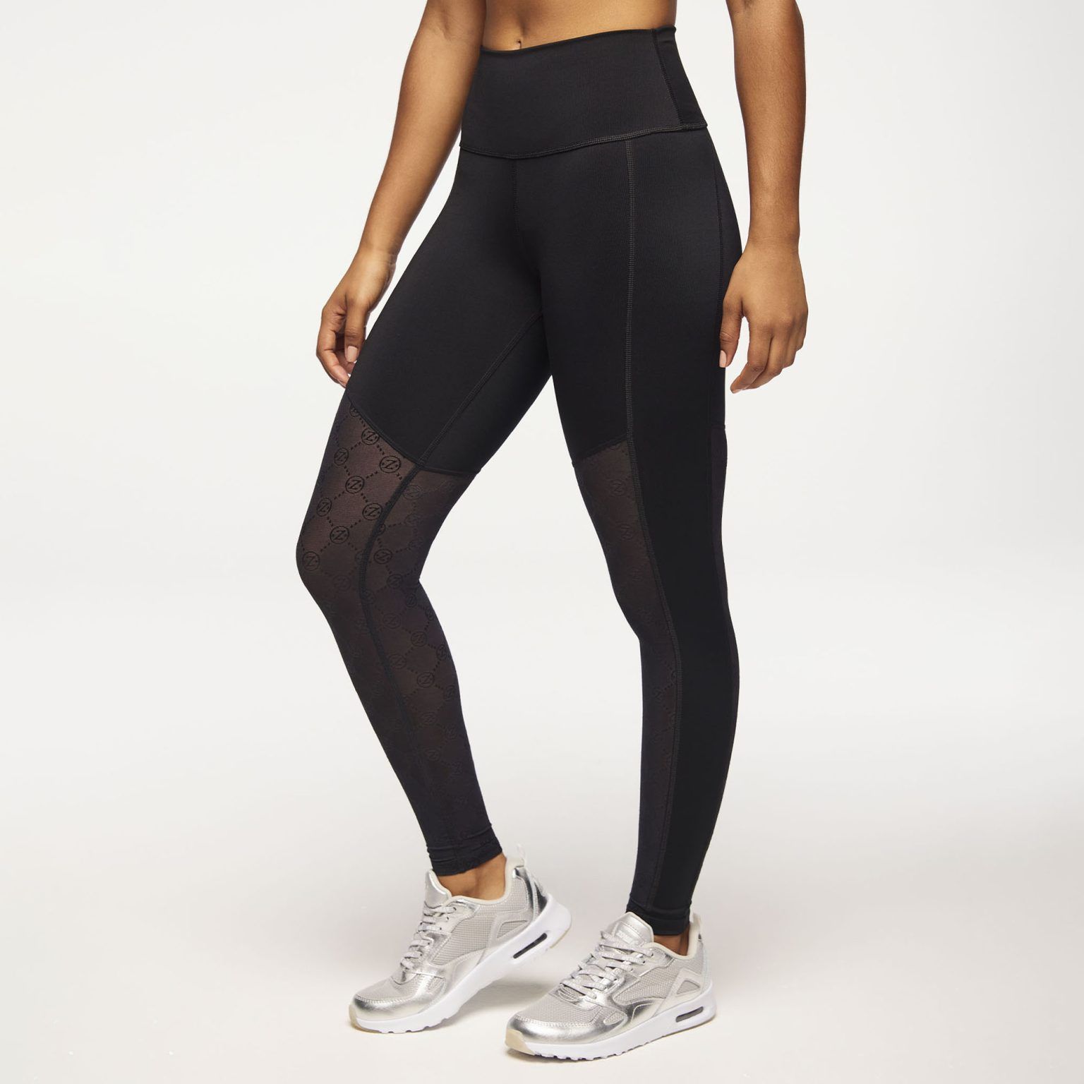 Zumba Runway High Waisted Ankle Leggings With Mesh Inserts