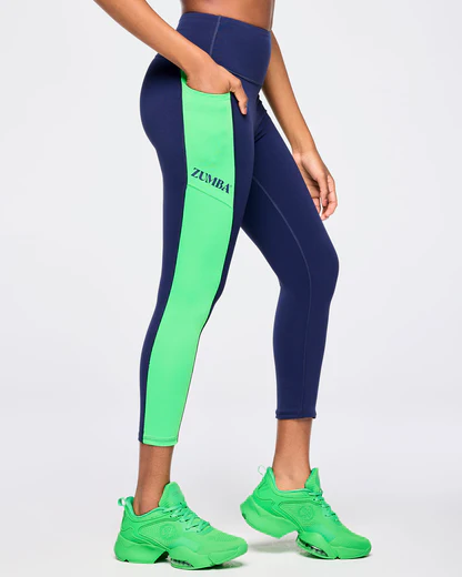 Zumba Out Loud High Rise Crop Leggings With Pockets