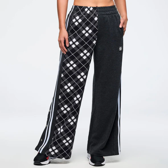 Eastern Flavor Wide Leg Pants With Wide Side Snap Placket
