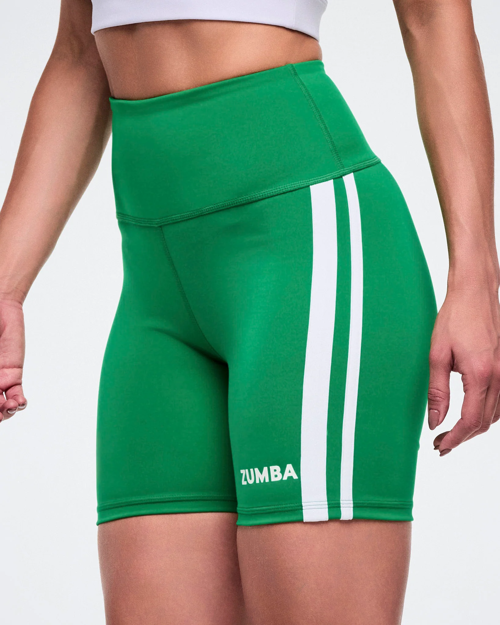 Color Spree High Waisted Biker Shorts – Green