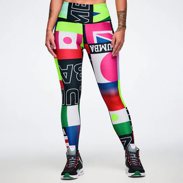 Zumba Worldwide High Waisted Ankle Leggings