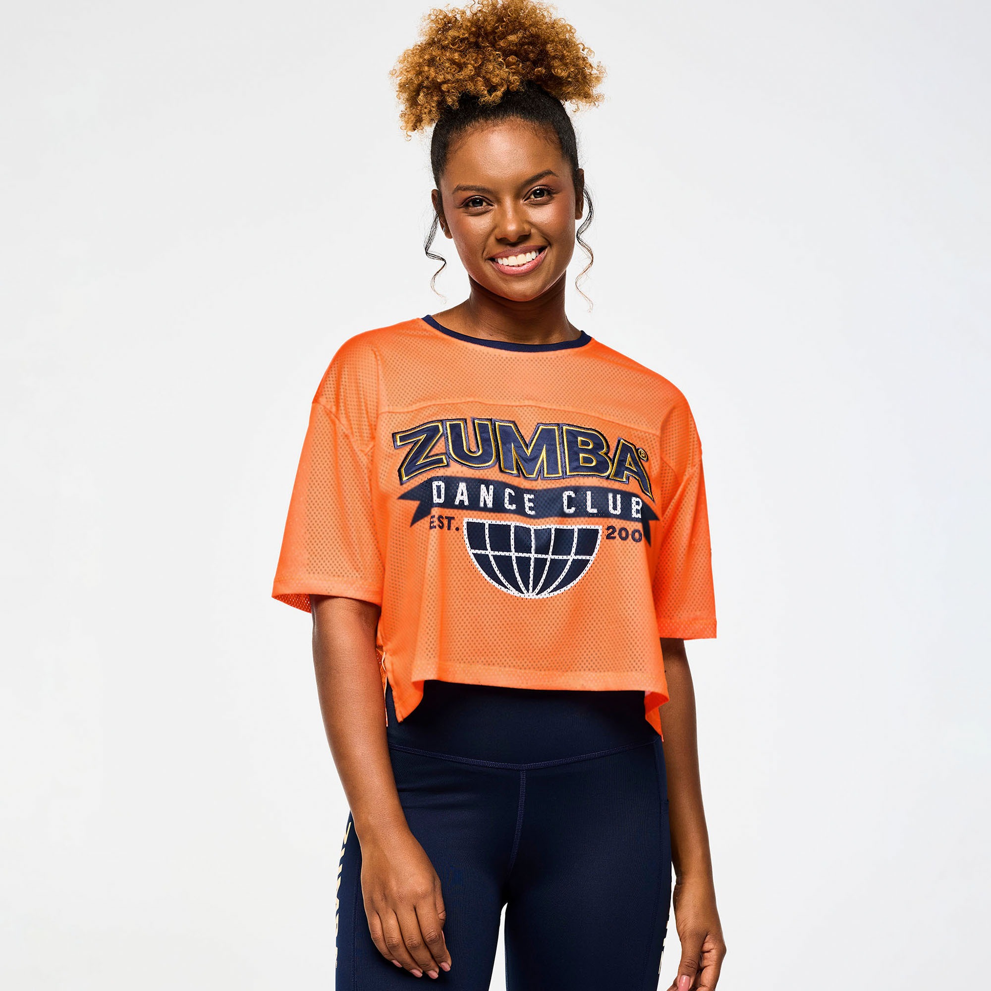 Zumba Victory Mesh Boxy Crop Top orange