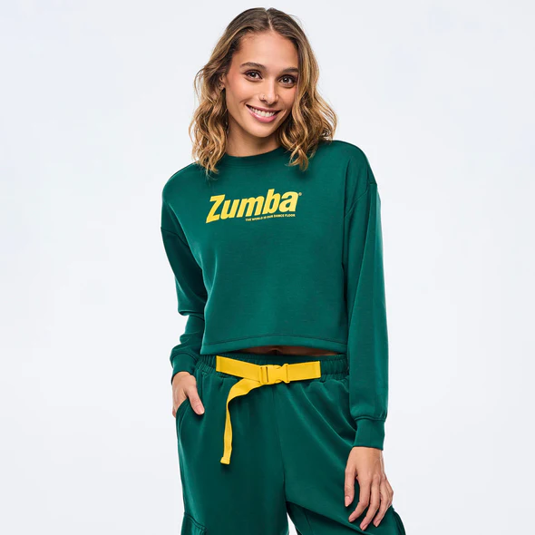Apres Zumba Modal Long Sleeve Oversized Crop Top