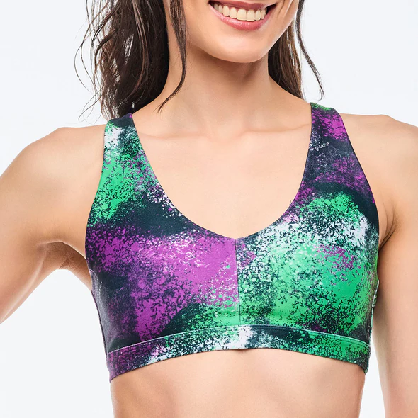 Apres Zumba Racerback Bra With Encased Elastic