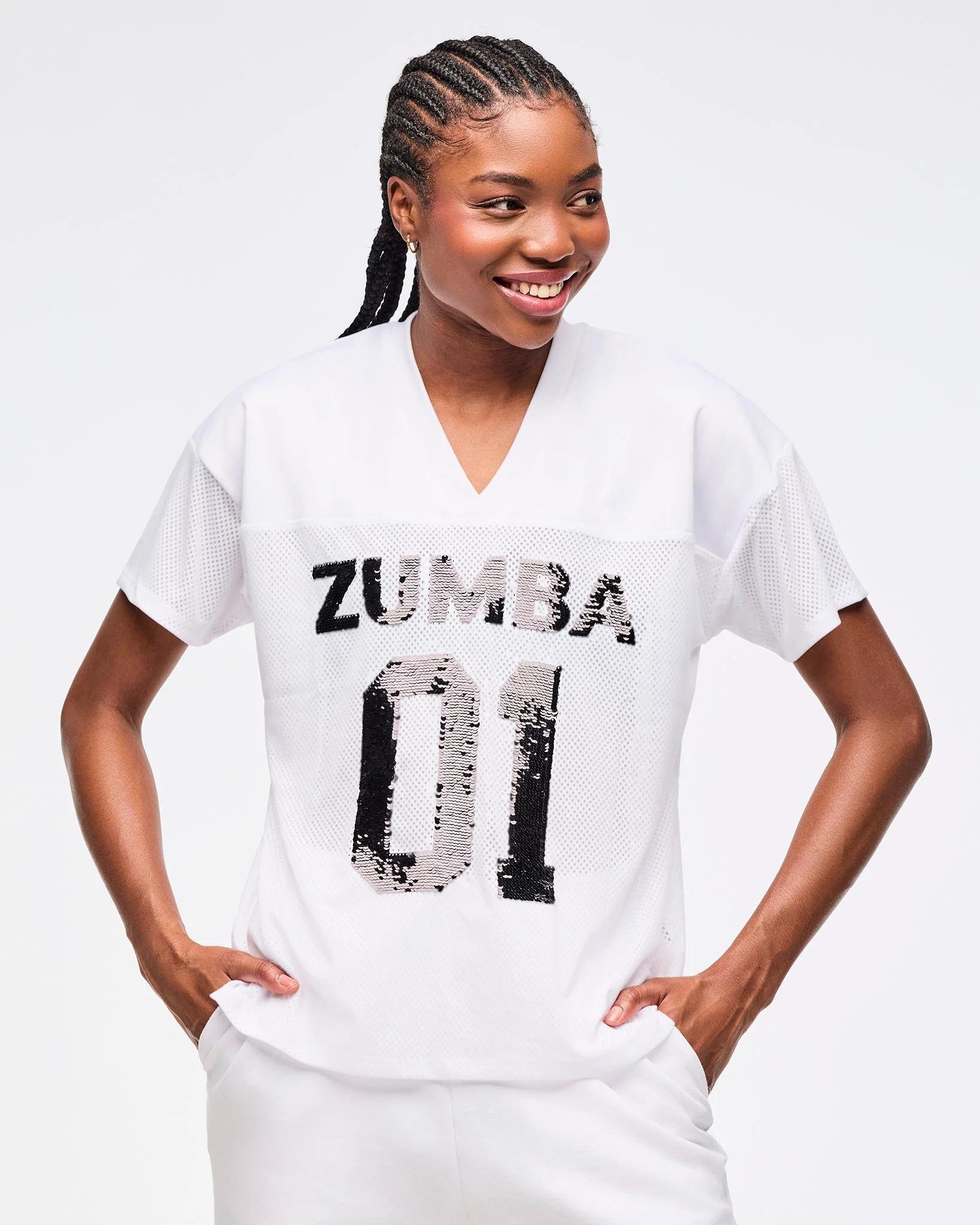 Zumba Sparkle V-Neck Mesh Top
