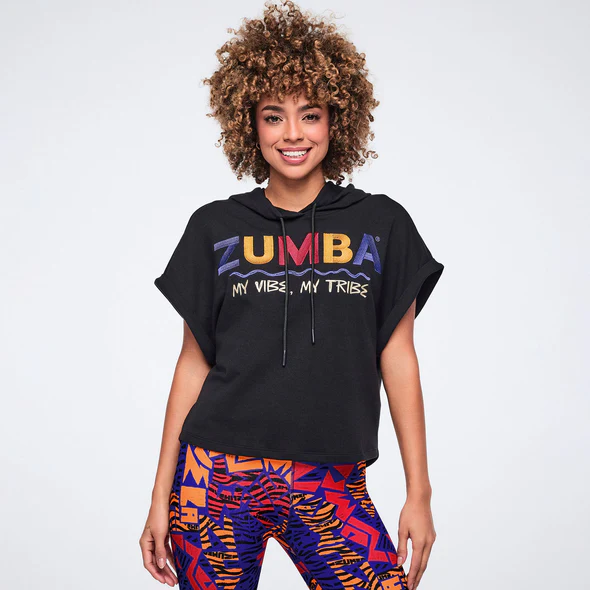 Wildbeat Short Sleeve Crop Pullover Hoodie