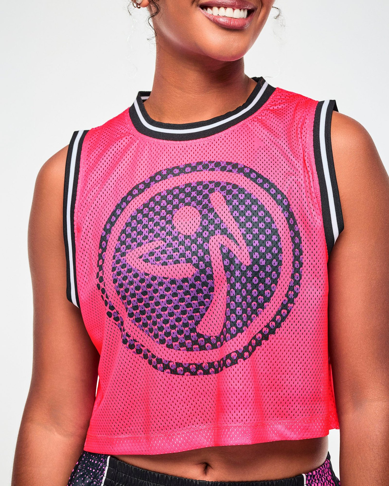 Electric Feel Loose Mesh Crop Tank