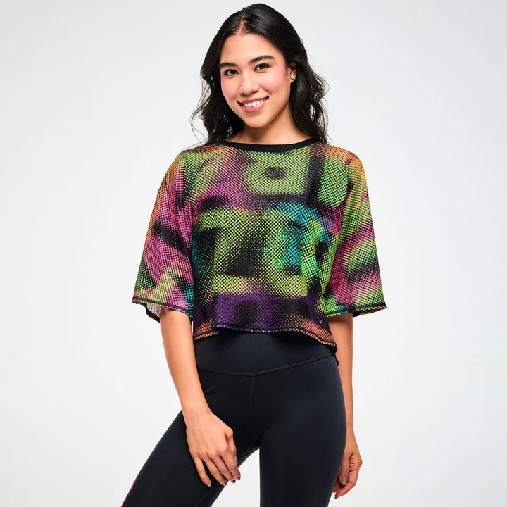 Electric Feel Boxy Dolman Crop Top