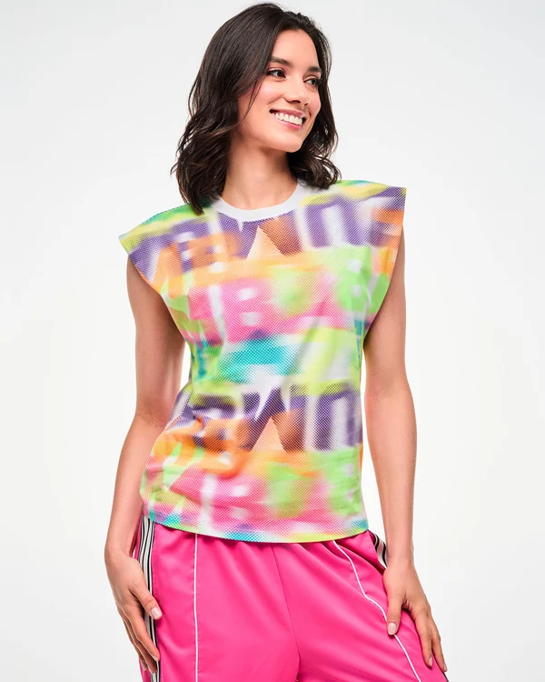 Electric Feel Muscle Tank With Extended Shoulder