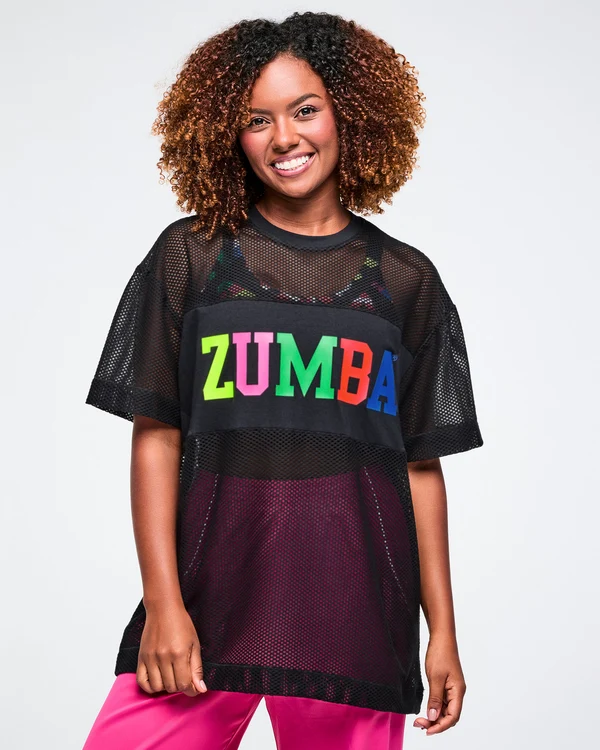 Zumba Worldwide Boxy Mesh Top