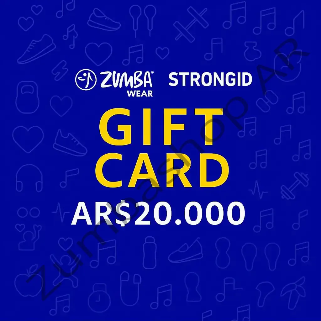 Tarjeta de Regalo Gift Card Zumba Shop Argentina 20.000 pesos - Zumba Wear y Strong ID