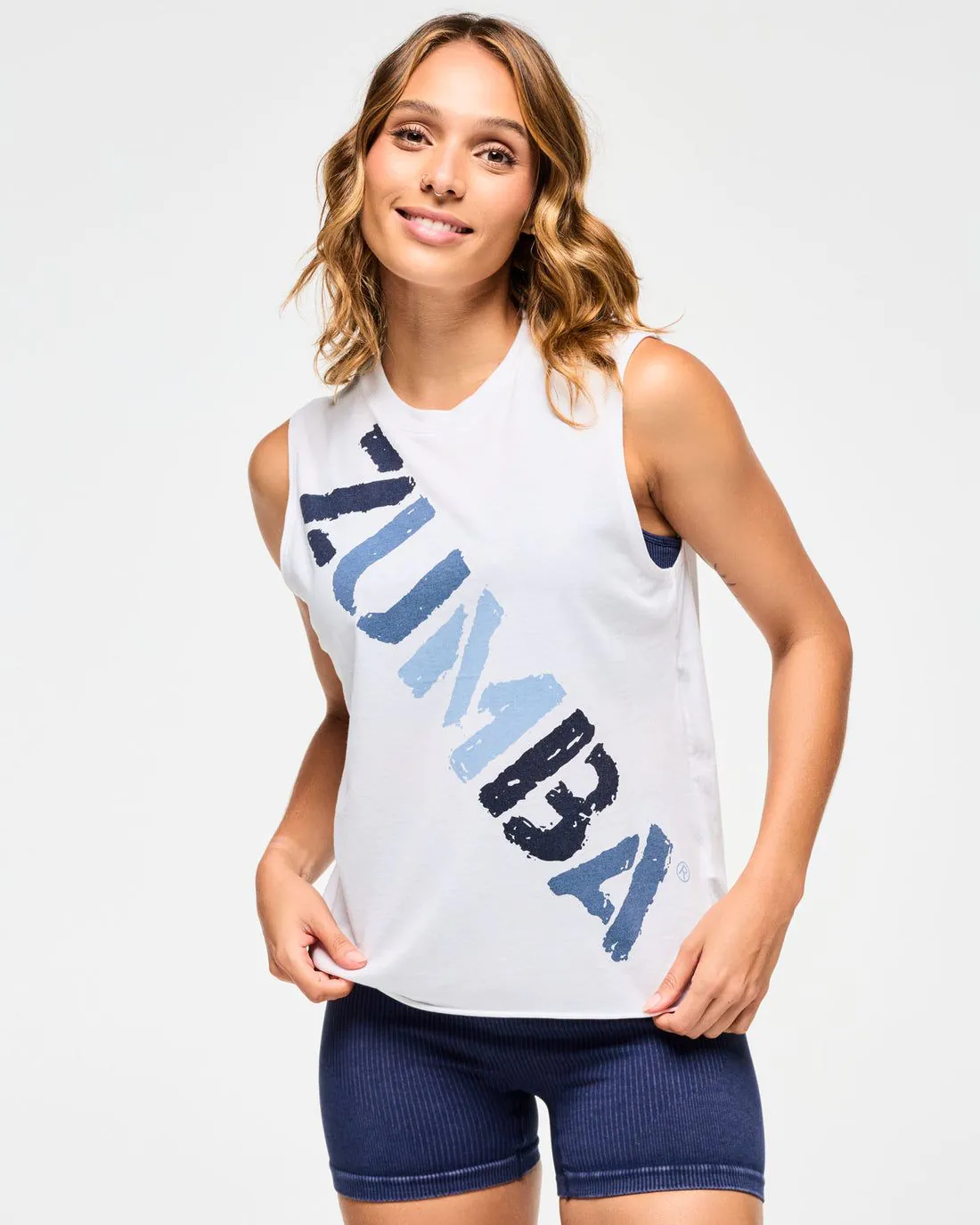 Blue Jean Crew Neck Muscle Tank