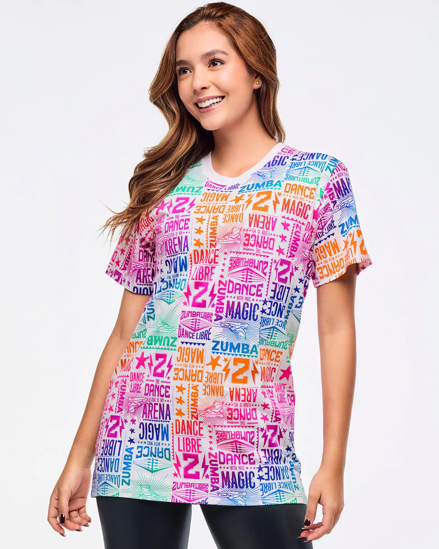 Zumba Libre Crew Neck Tee - White/Pink